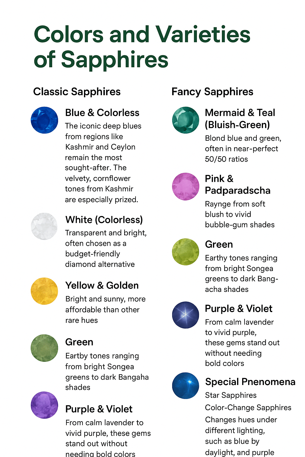 What is September’s Birthstone Colors of Sapphire